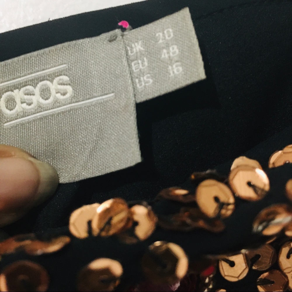 ASOS black and gold chiffon dress - Picture 8 of 8